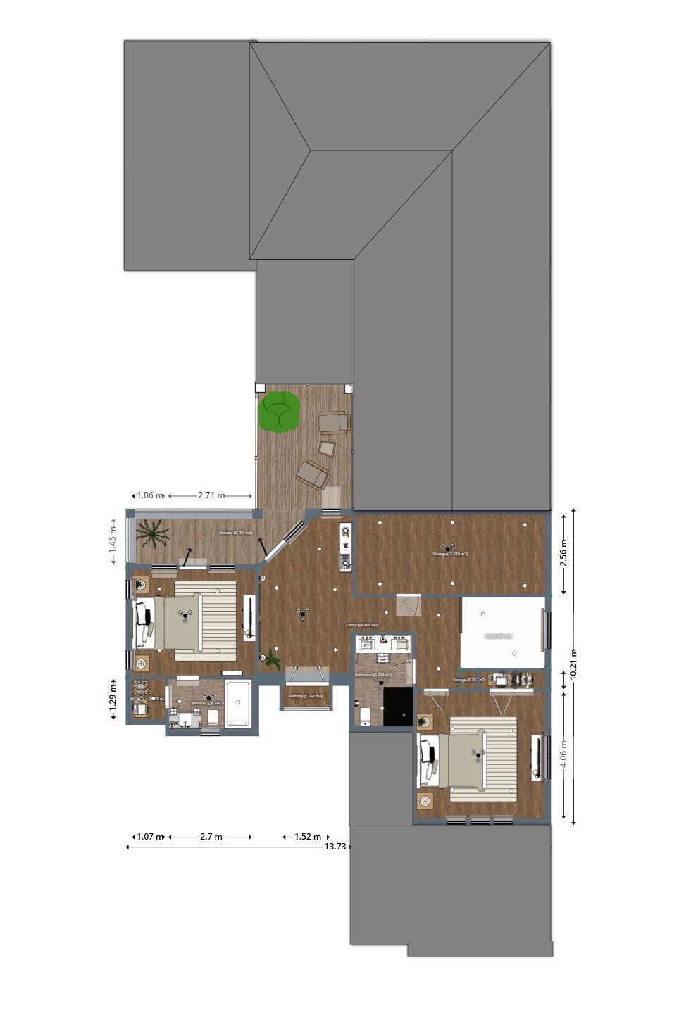 Blueprints - Elegant U-Shaped House Plan — 4 Beds, Courtyard Pool, 318 m² (3,423 sq ft), 1-Car Garage