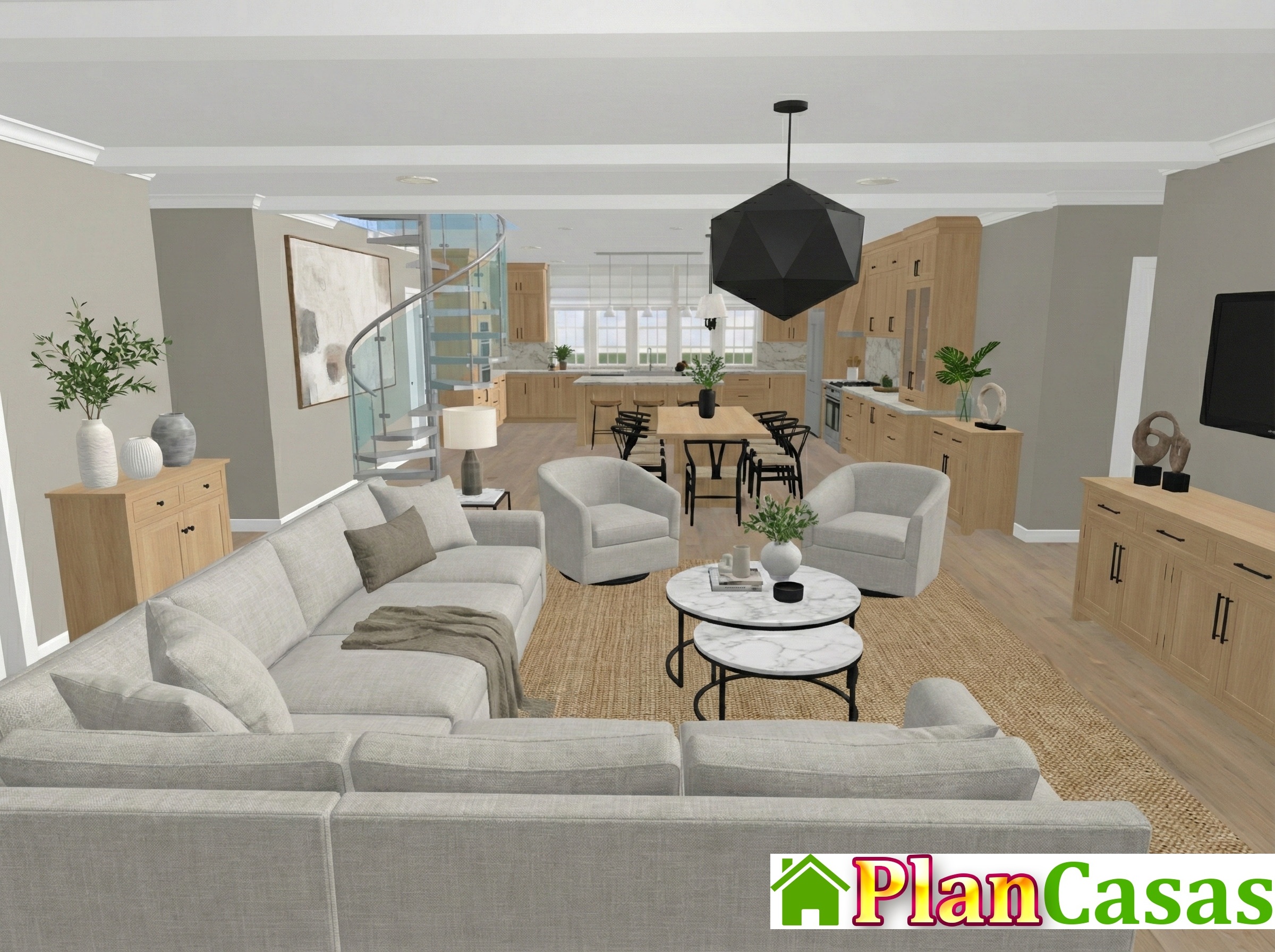 Visualization gallery - Luxury Family House Plan — 5 Bedrooms, Loft, 2-Car Garage, 407 m² (4,381 sq ft)