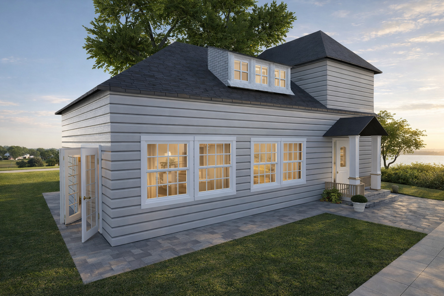 Galería de visualizaciones - Plano de casa tipo loft boho — 2 dormitorios, 1,5 baños, 1.098 sq ft (102 m²), espacios abiertos y luminosos