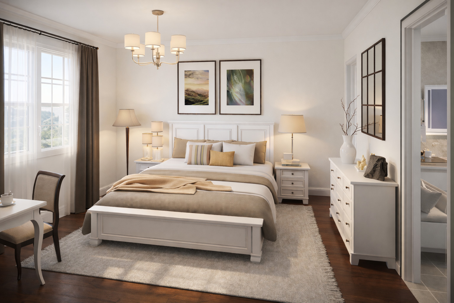 Galería de visualizaciones - Plano de casa tipo loft boho — 2 dormitorios, 1,5 baños, 1.098 sq ft (102 m²), espacios abiertos y luminosos