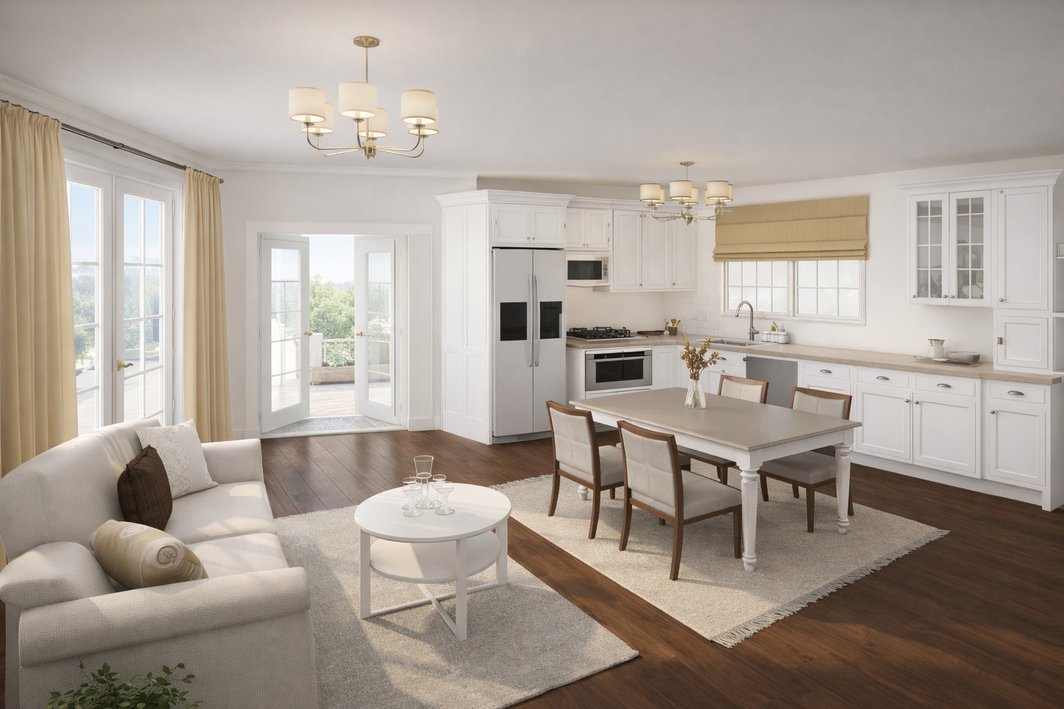 Galería de visualizaciones - Plano de casa tipo loft boho — 2 dormitorios, 1,5 baños, 1.098 sq ft (102 m²), espacios abiertos y luminosos