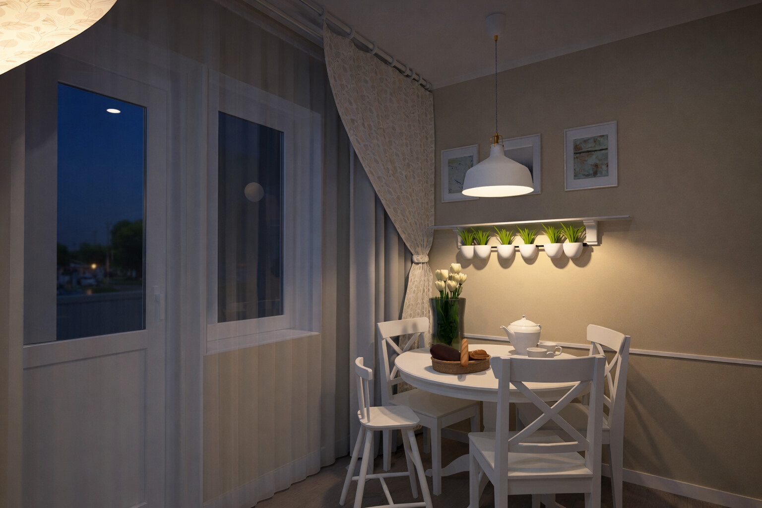 Galería de visualizaciones - Plano de apartamento tradicional con encanto — 71 m² (764 sq ft), 1,5 baños, cuarto infantil, balcón