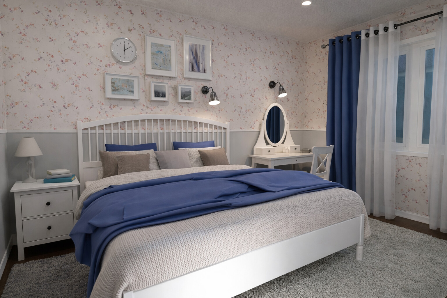 Galería de visualizaciones - Plano acogedor de apartamento de 2 dormitorios — 84 m² (904 sq ft), dos balcones, despensa y lavandería