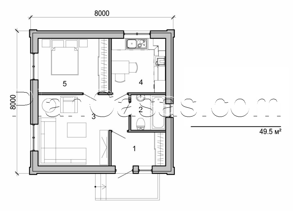 Galería de visualizaciones - Casita de una planta