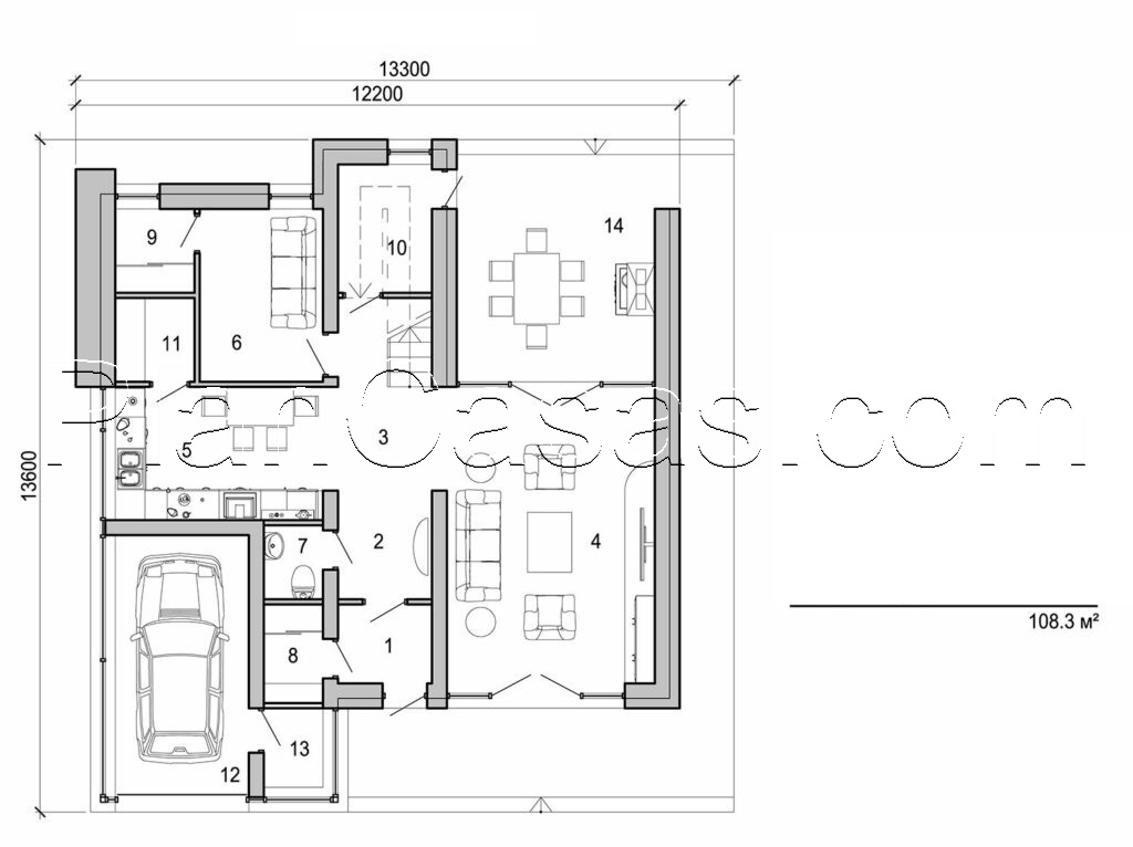 Galería de visualizaciones - Proyecto de vivienda moderna