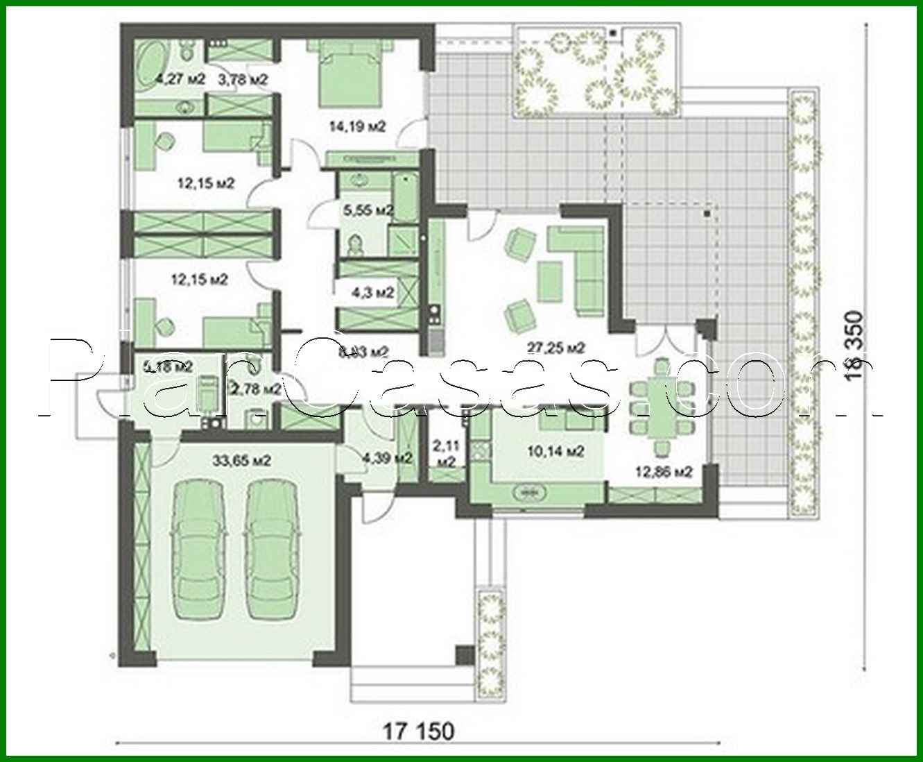 Galería de visualizaciones - Casa moderna elegante de una planta