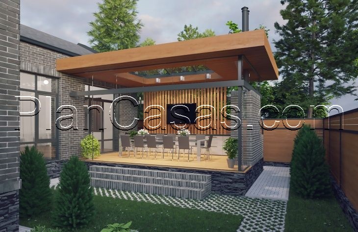 Galería de visualizaciones - Casa de una planta