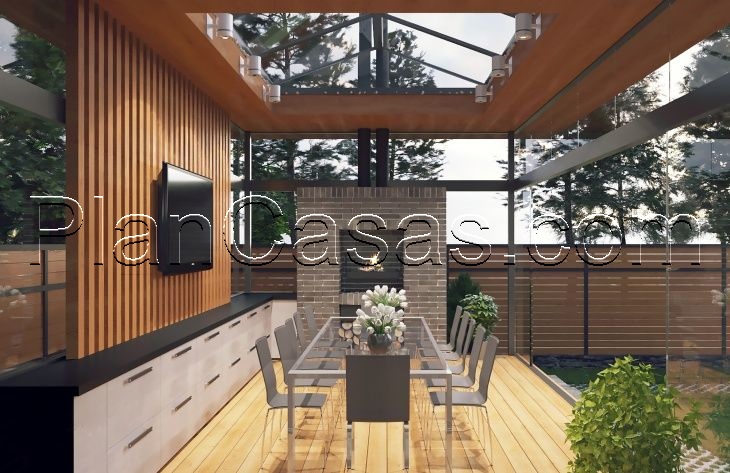 Galería de visualizaciones - Casa de una planta