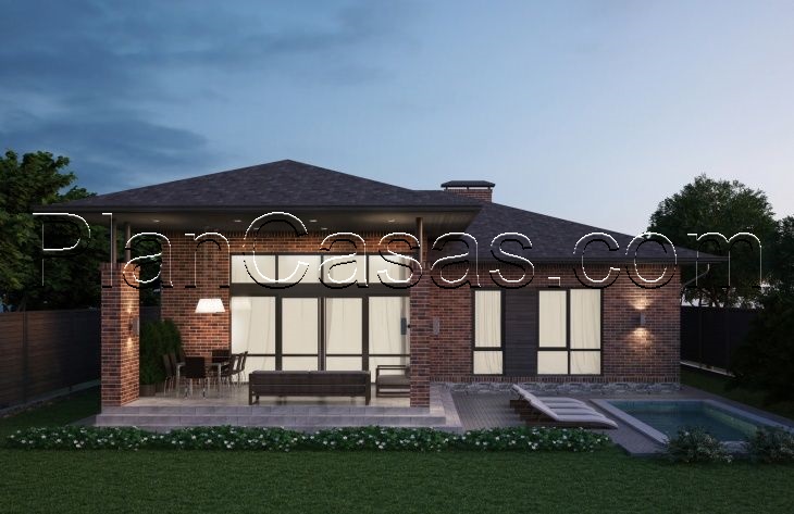 Galería de visualizaciones - Casa de campo de una planta