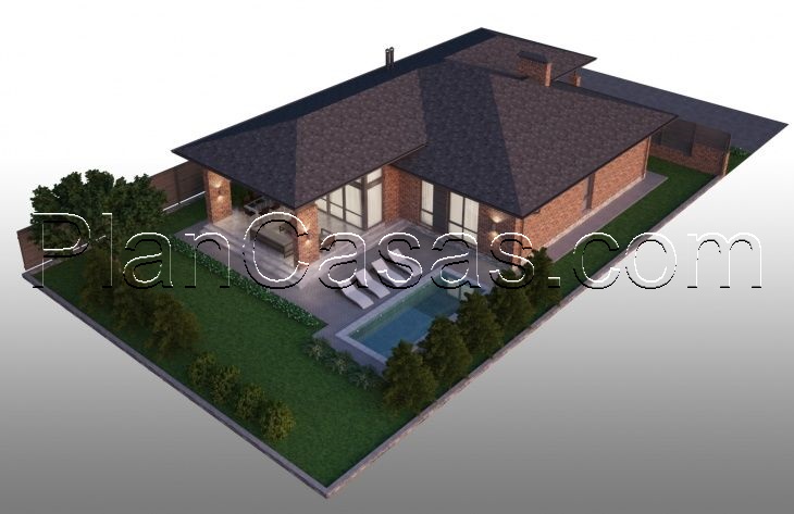 Galería de visualizaciones - Casa de campo de una planta