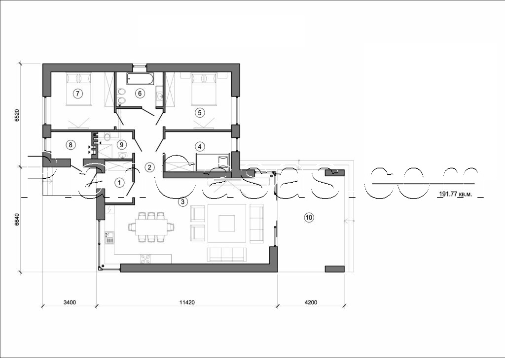 Galería de visualizaciones - Casa de campo de una planta