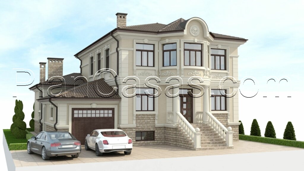 Two storey mansion house plan