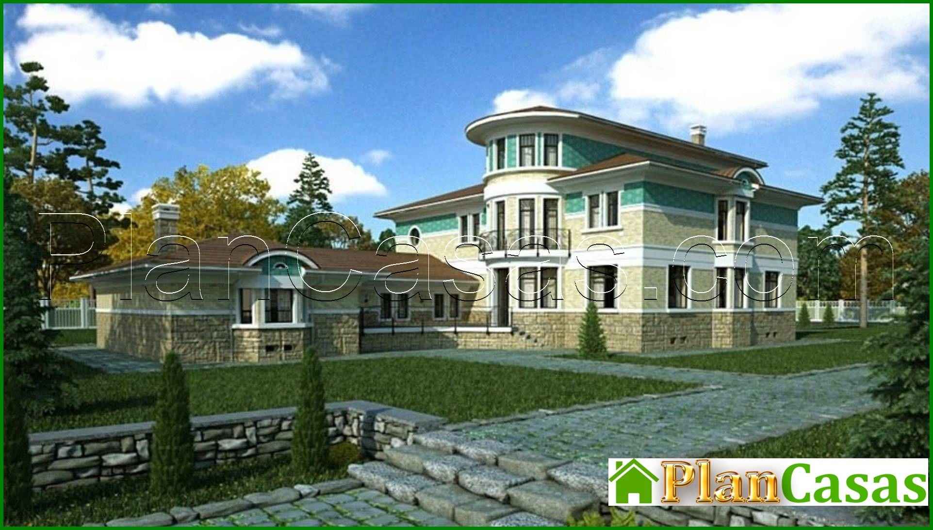 Visualization gallery - The project of a large two-story house with a pool and a garage for 2 cars