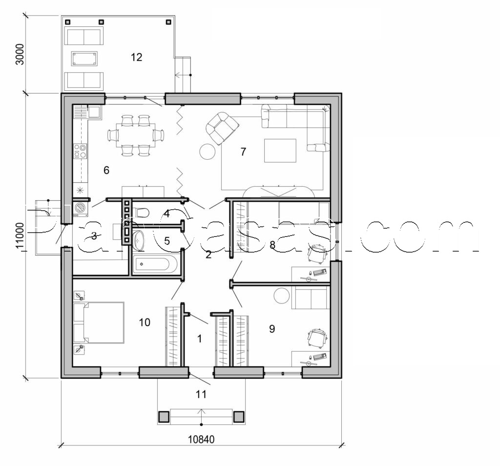 Visualization gallery - Brick One story home