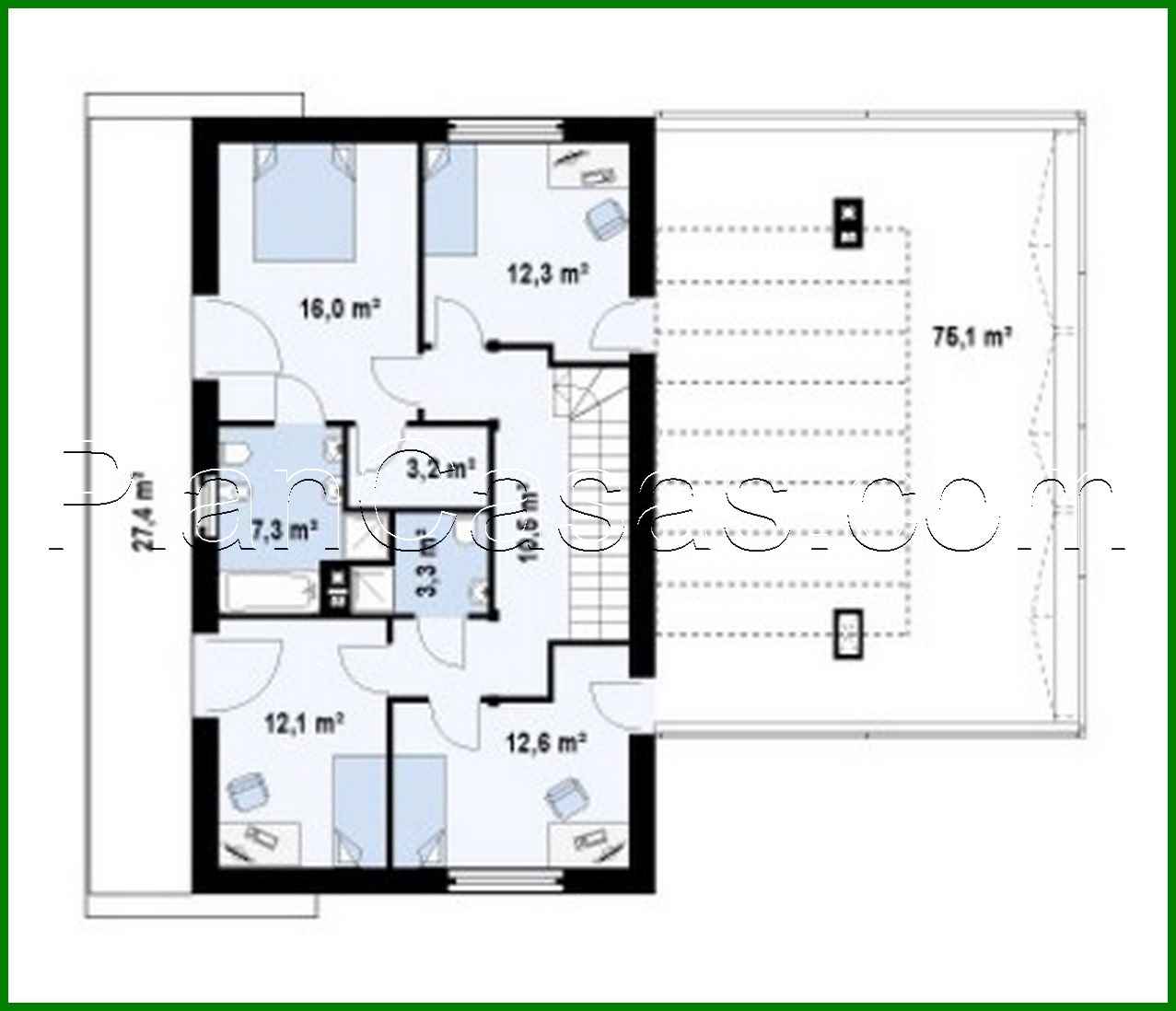 Galería de visualizaciones - Proyecto de una casa moderna con terraza sobre el garaje
