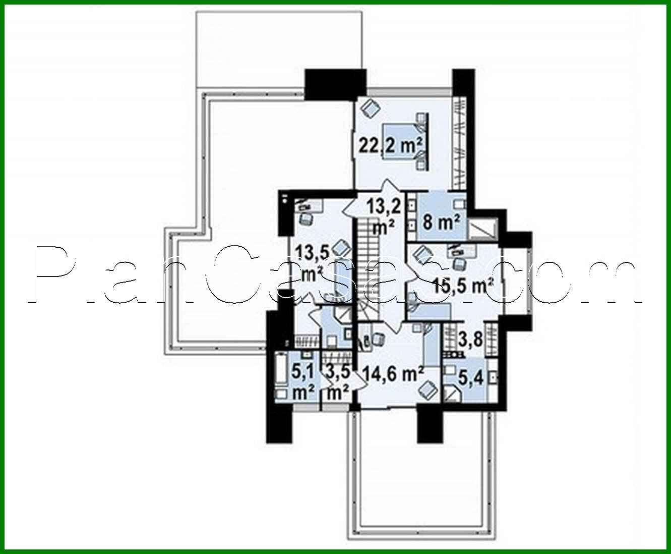 Visualization gallery - Two-story flat-roof mansion