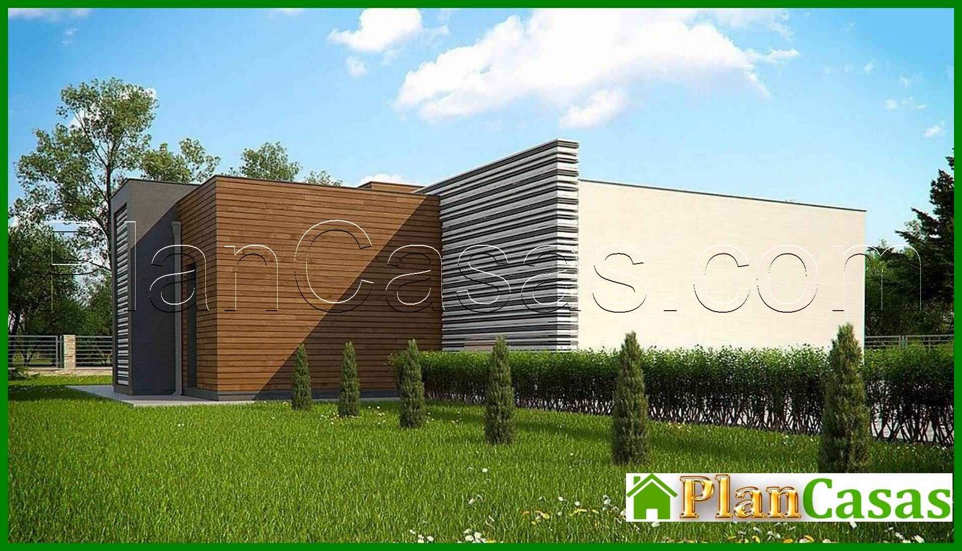 Galería de visualizaciones - Mansion moderna de una planta para un terreno estrecho