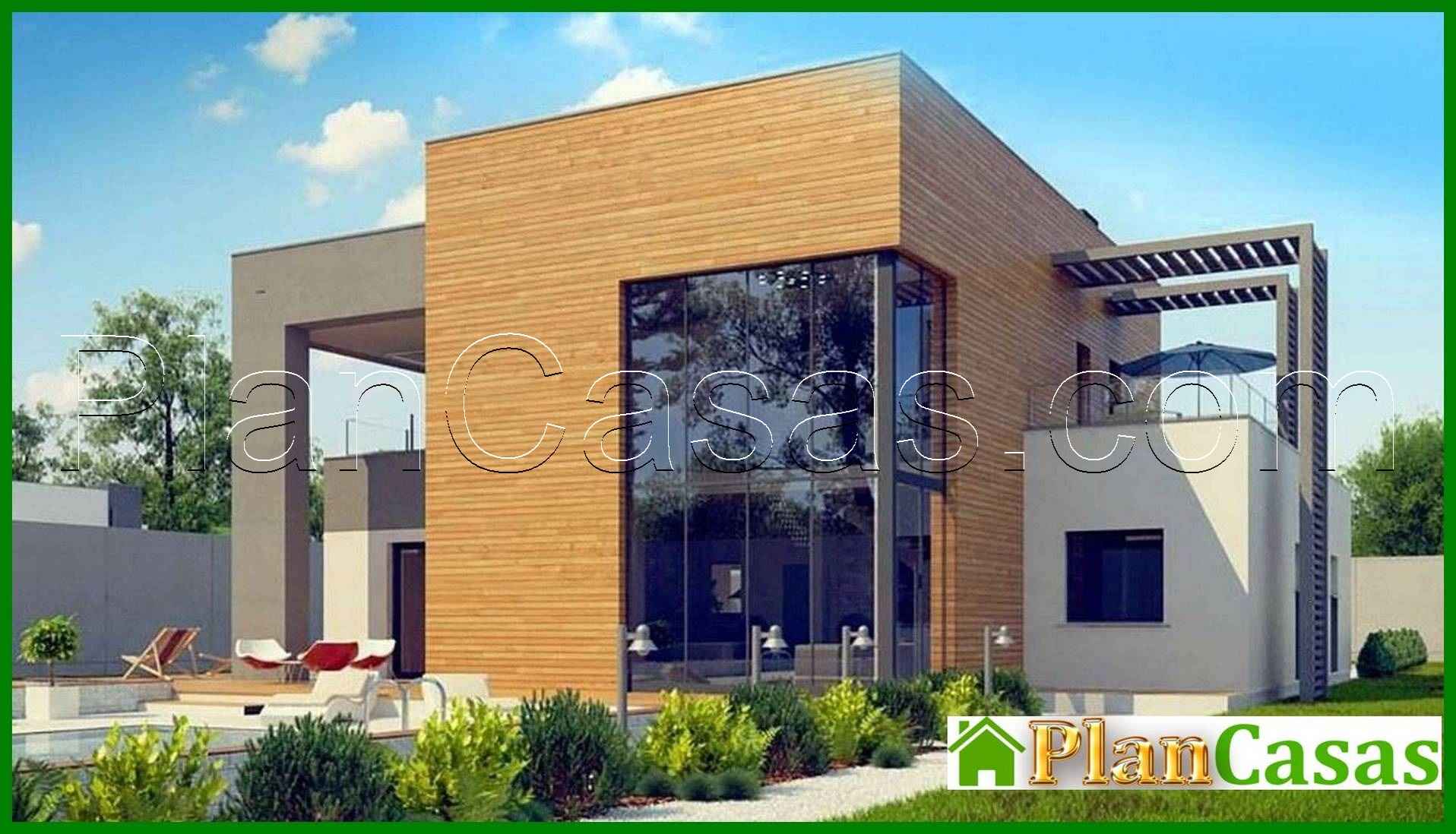 Visualization gallery - The project of a chic modern two-story mansion with a second light