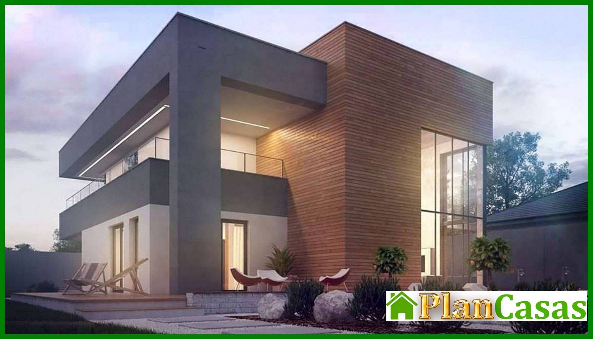 Visualization gallery - The project of a chic modern two-story mansion with a second light