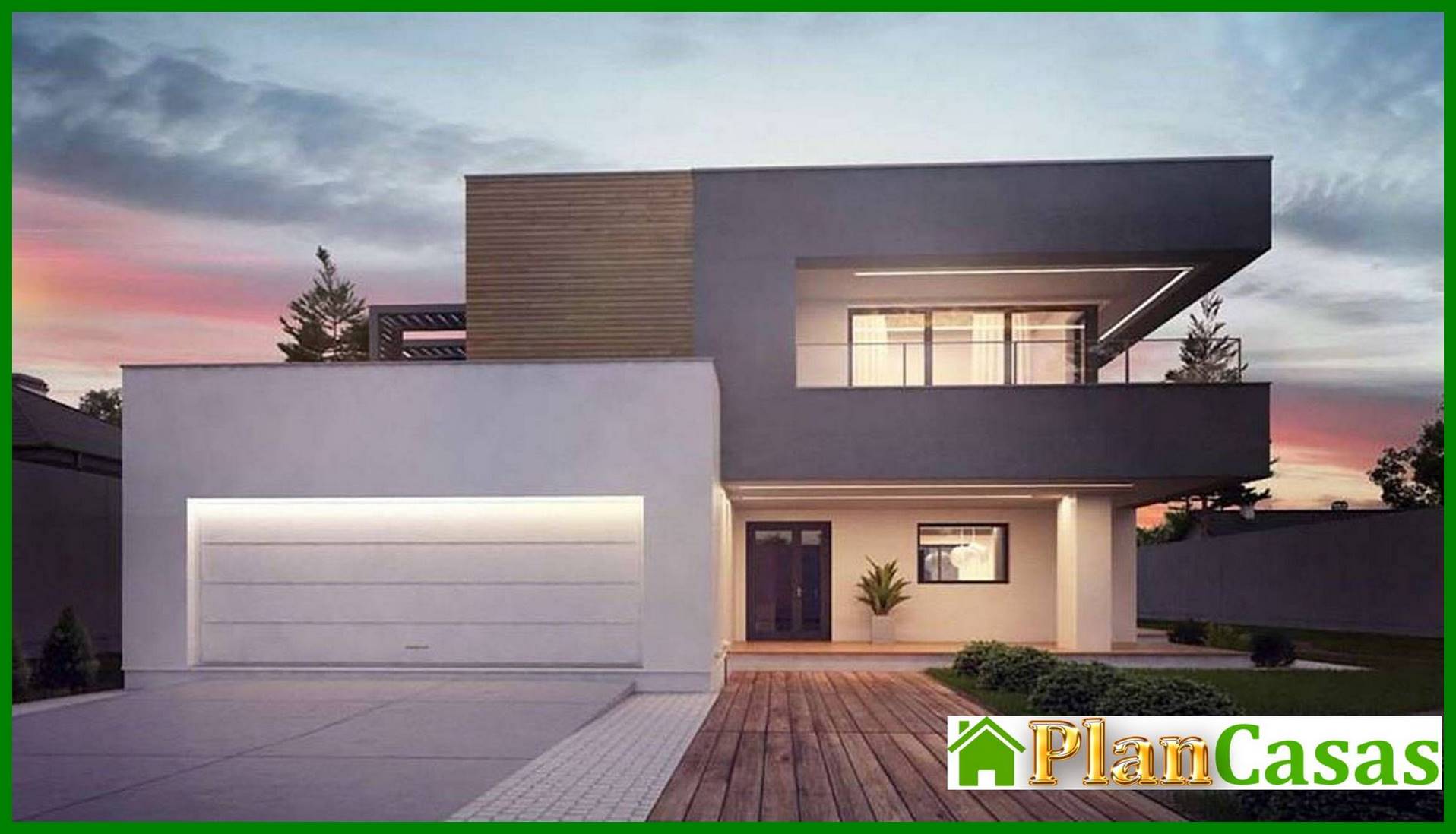 Visualization gallery - The project of a chic modern two-story mansion with a second light