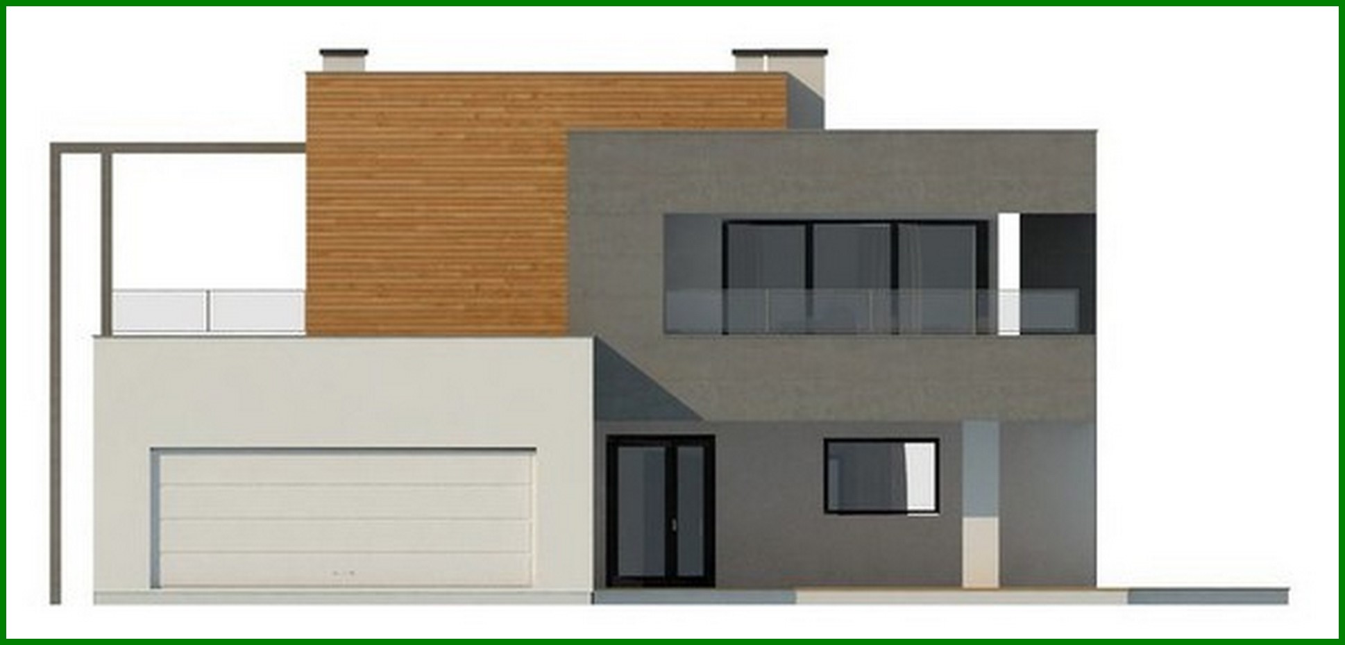 Visualization gallery - The project of a chic modern two-story mansion with a second light