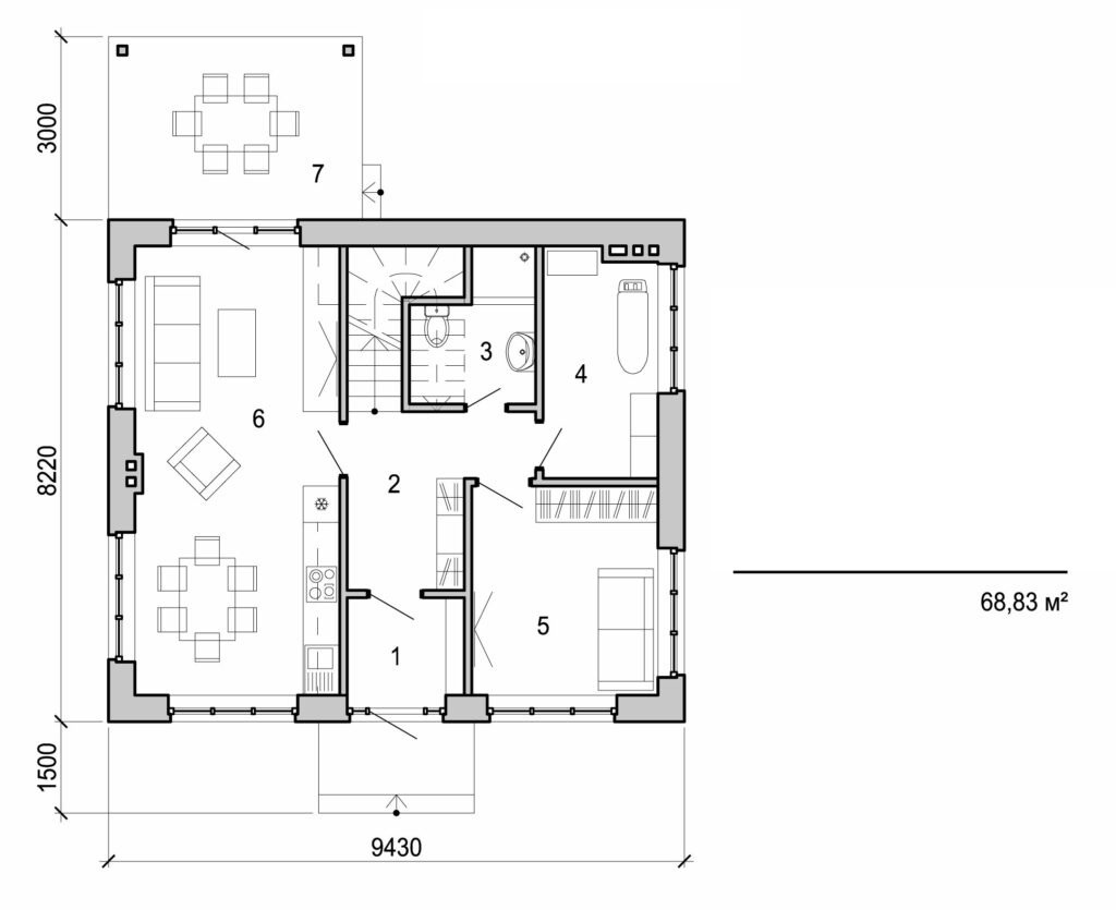 Galería de visualizaciones - Casa de una planta