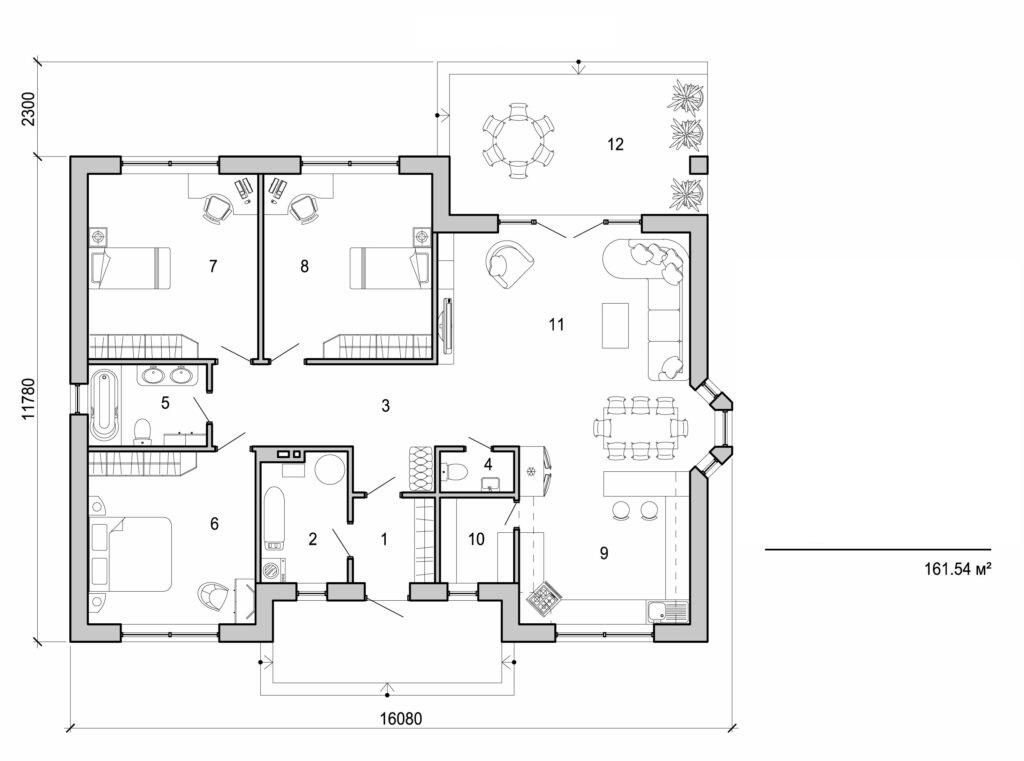 Galería de visualizaciones - Casa de una planta