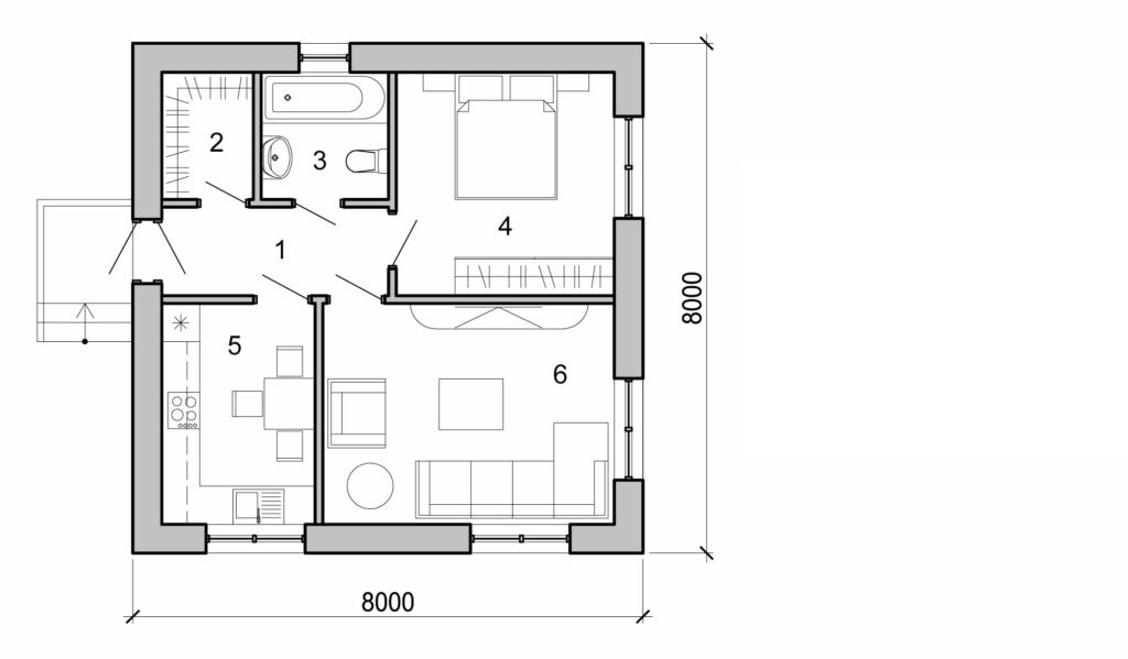 Galería de visualizaciones - Casa de 1 planta
