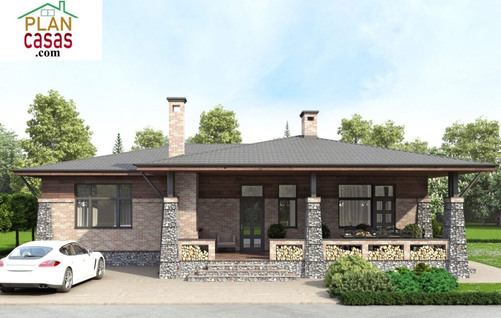 Casa de campo de una planta