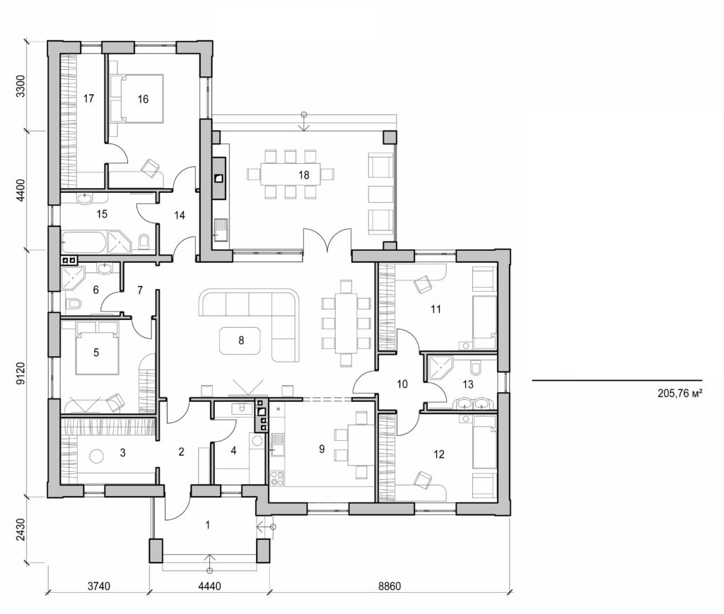 Galería de visualizaciones - Casa de campo de una planta