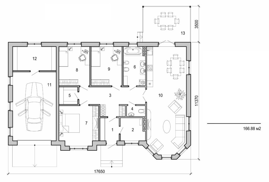 Galería de visualizaciones - Casa de una planta