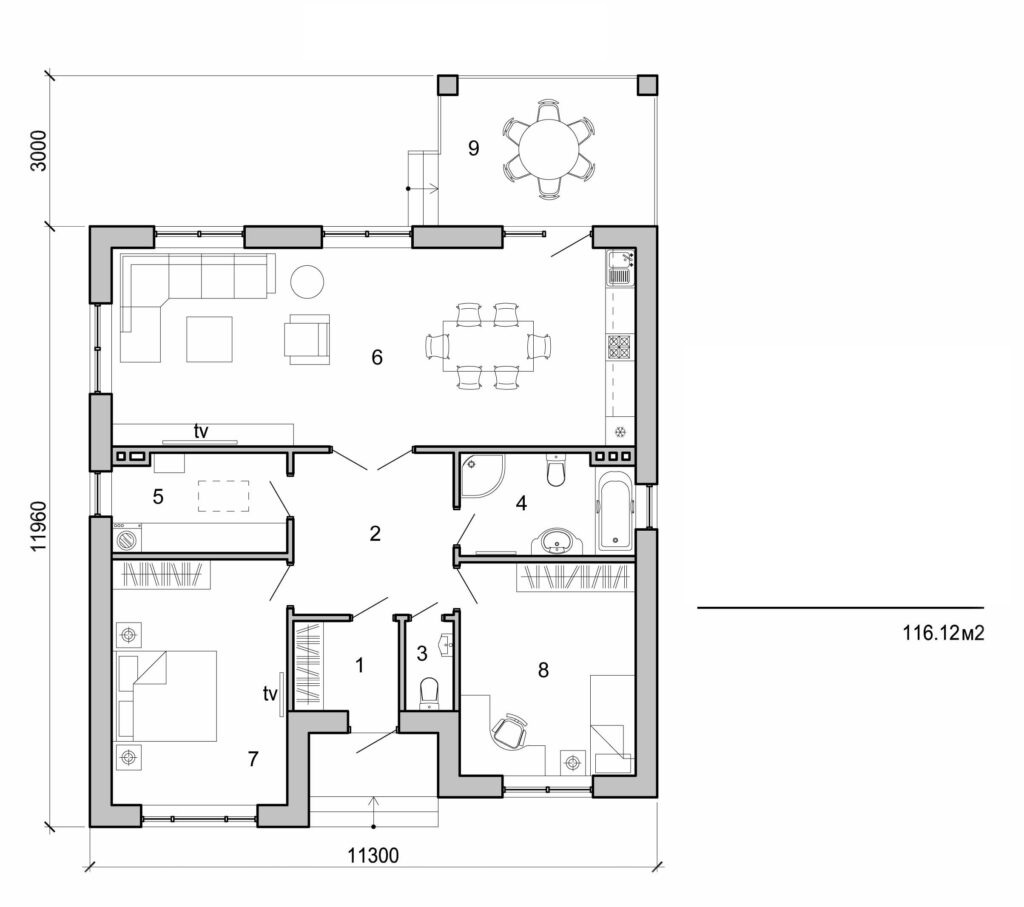 Galería de visualizaciones - Casa de una planta