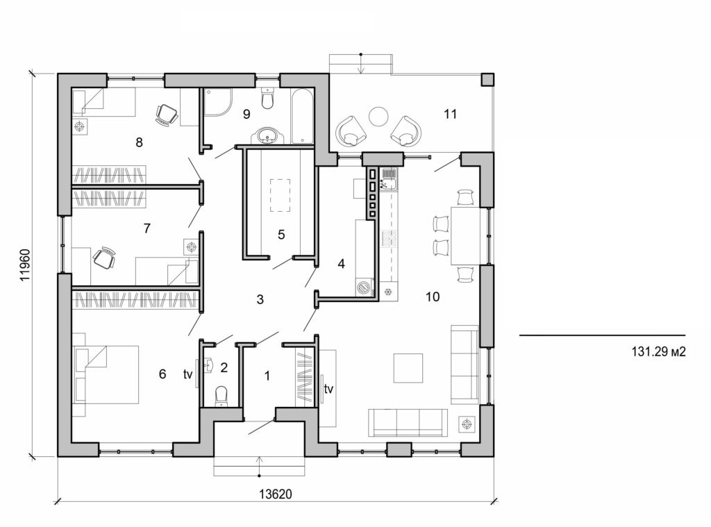 Galería de visualizaciones - Casa de una planta