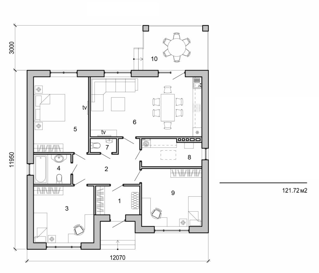 Galería de visualizaciones - Casa de una planta