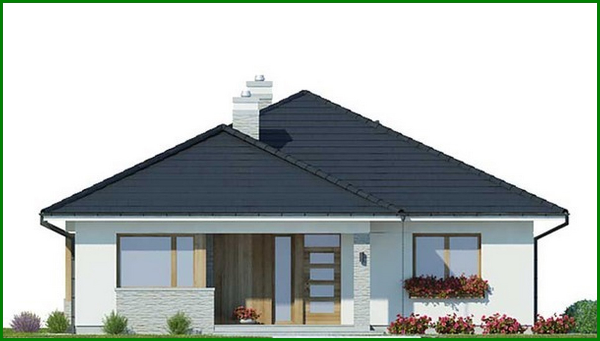 Galería de visualizaciones - Casa elegante de una planta con tres dormitorios