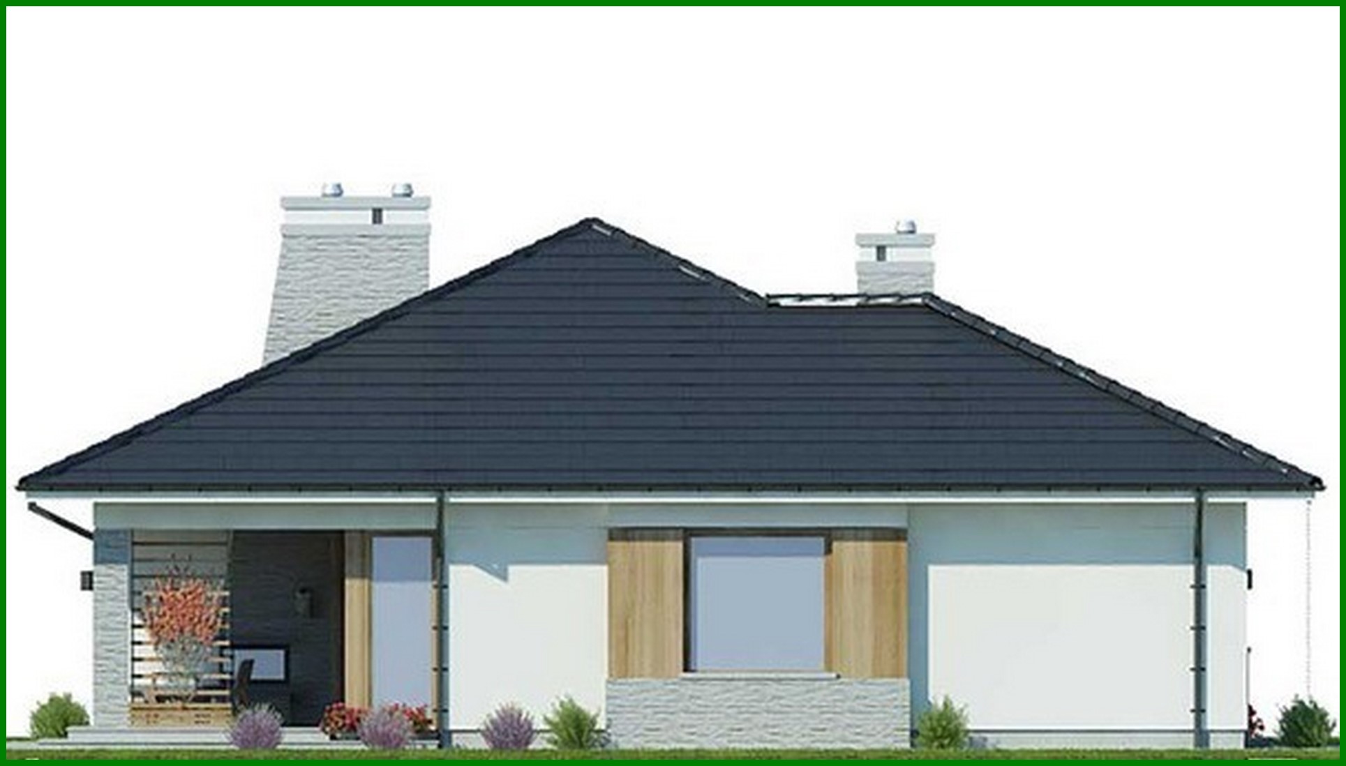 Galería de visualizaciones - Casa elegante de una planta con tres dormitorios