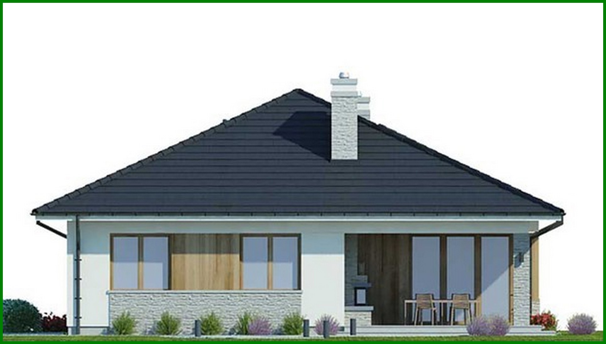 Galería de visualizaciones - Casa elegante de una planta con tres dormitorios