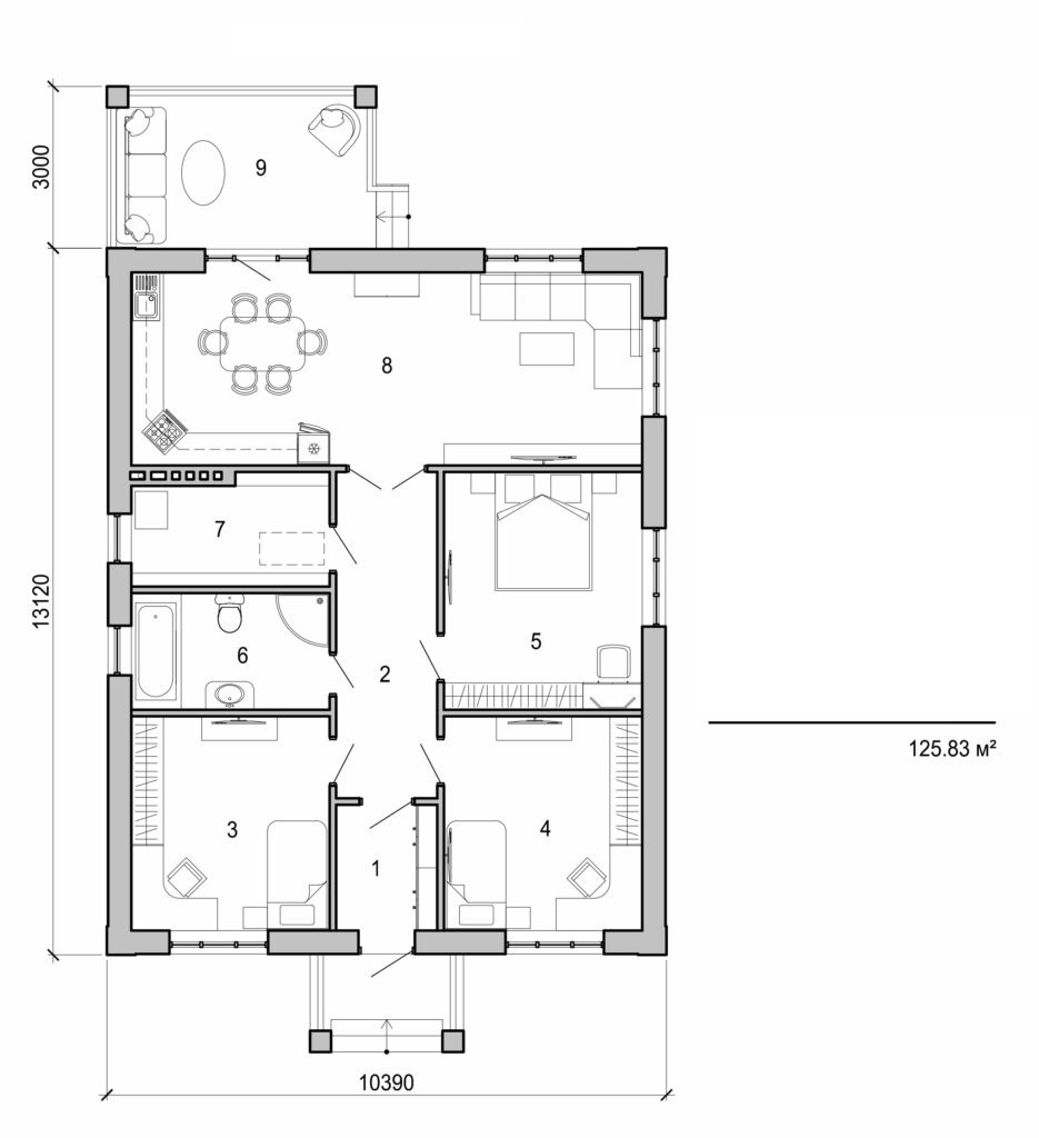 Galería de visualizaciones - Casa de una planta