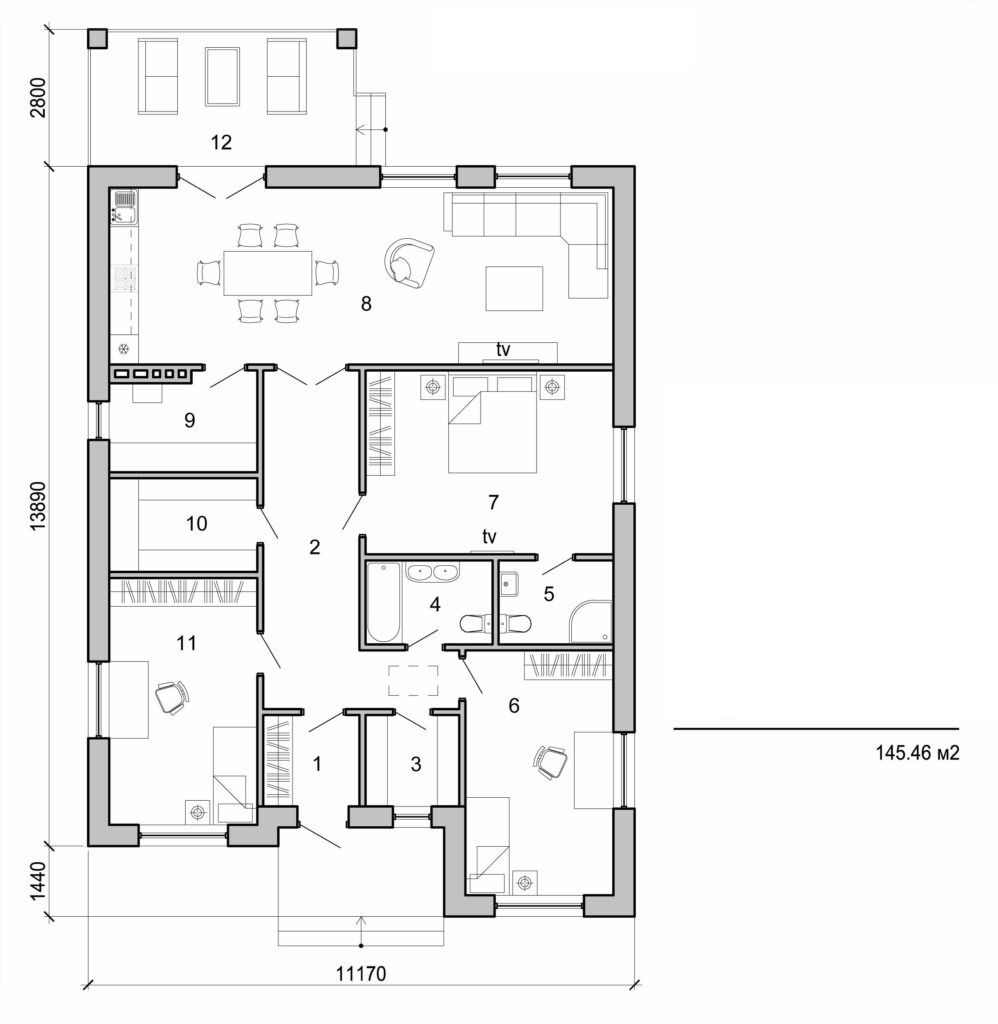 Galería de visualizaciones - Casa de una planta
