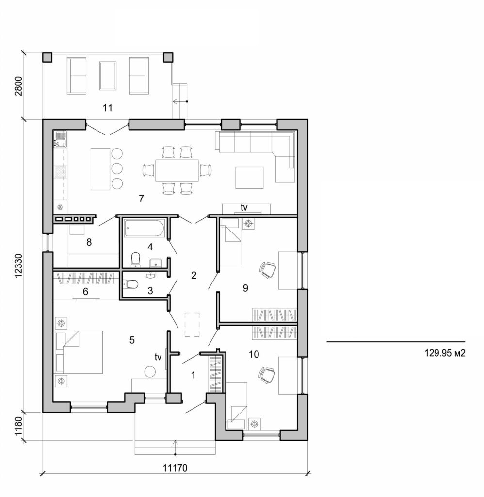 Galería de visualizaciones - Casa de una planta