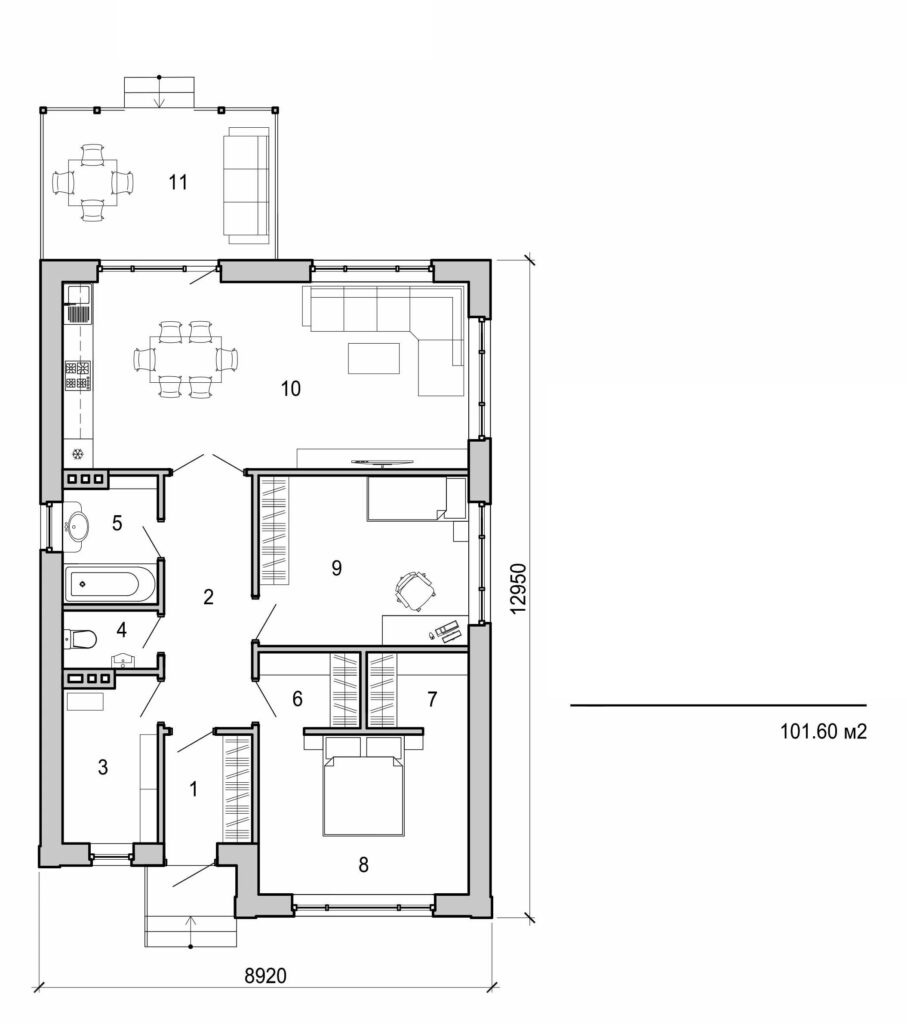 Galería de visualizaciones - Casa de una planta