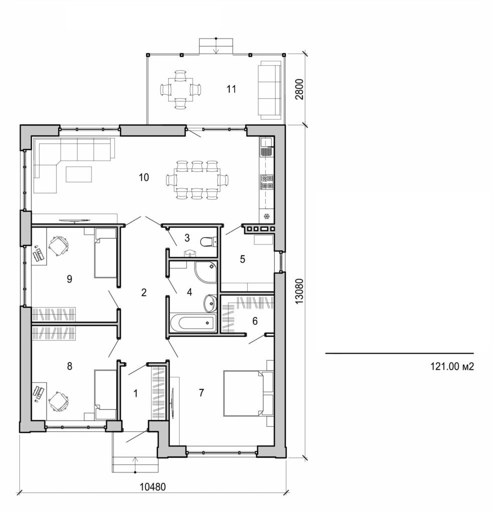 Galería de visualizaciones - Casa de una planta
