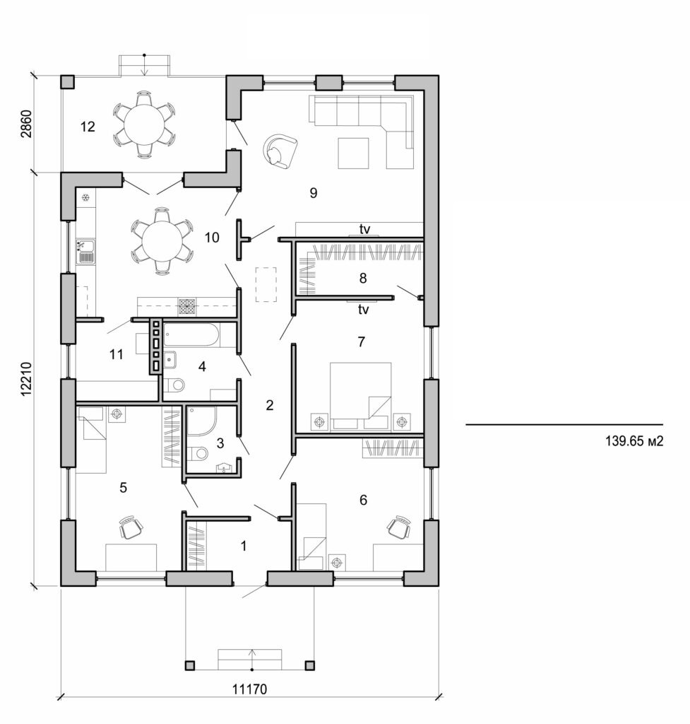 Galería de visualizaciones - Casa de una planta