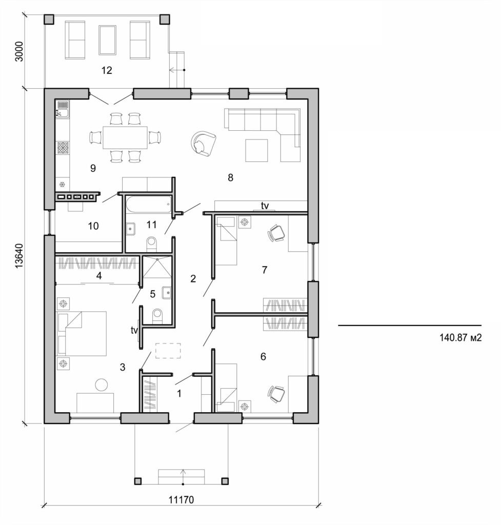 Galería de visualizaciones - Casa de una planta