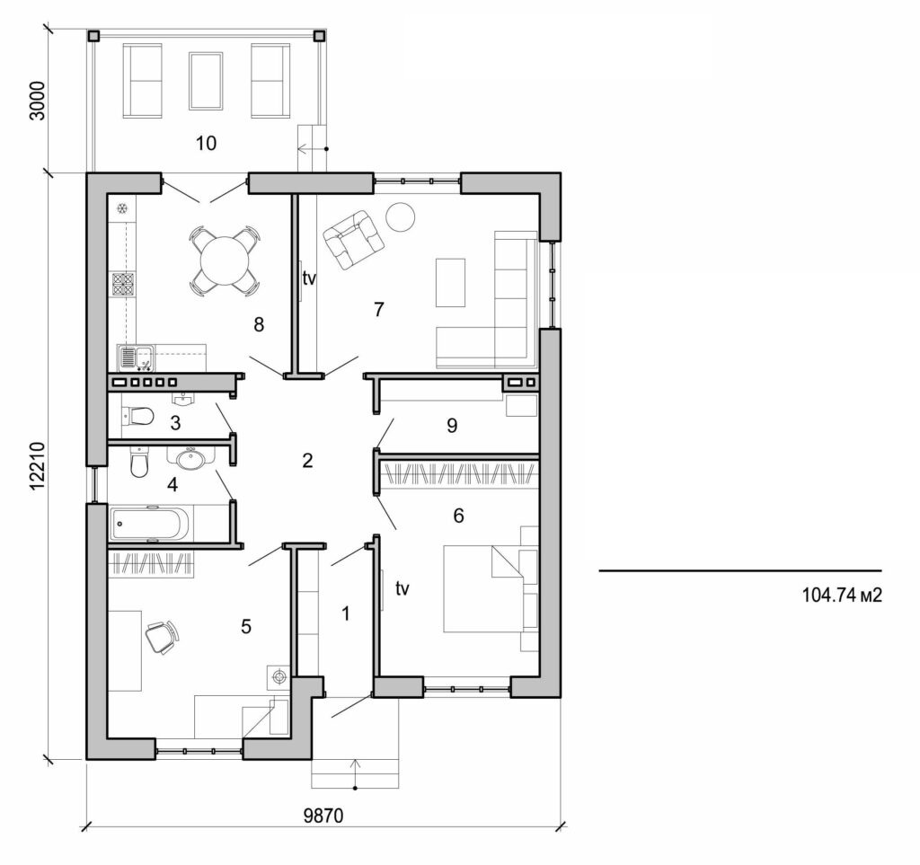 Galería de visualizaciones - Casa de una planta