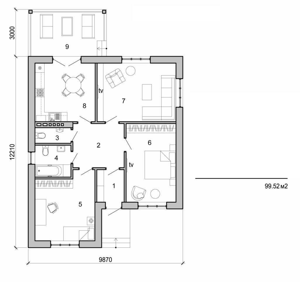 Galería de visualizaciones - Casa de una planta
