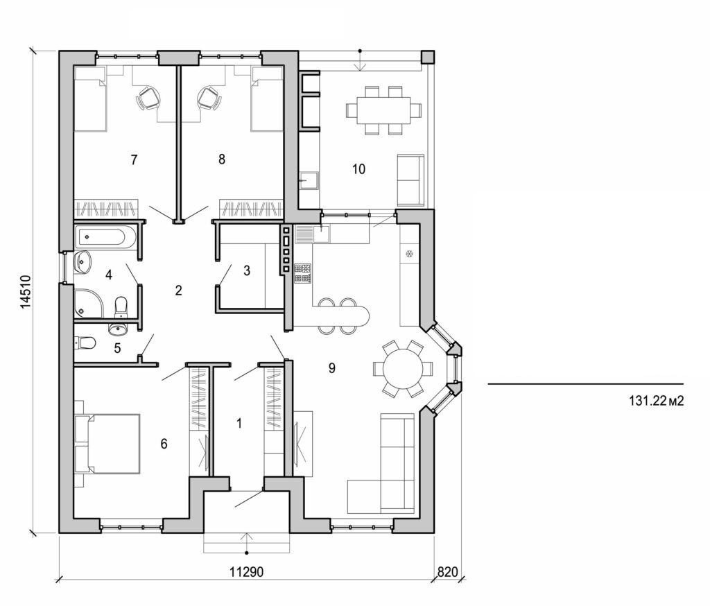 Galería de visualizaciones - Casa de una planta