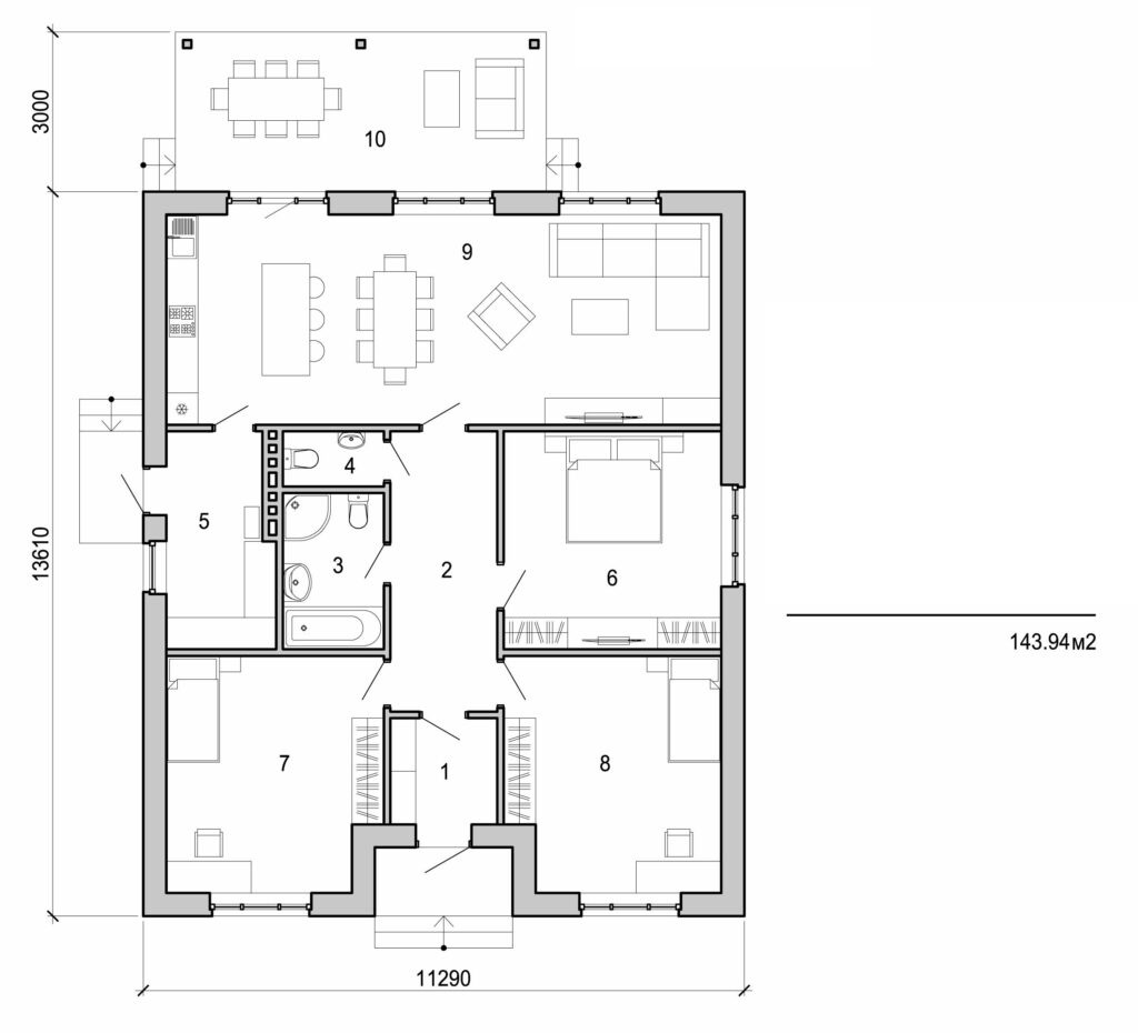 Galería de visualizaciones - Casa de una planta
