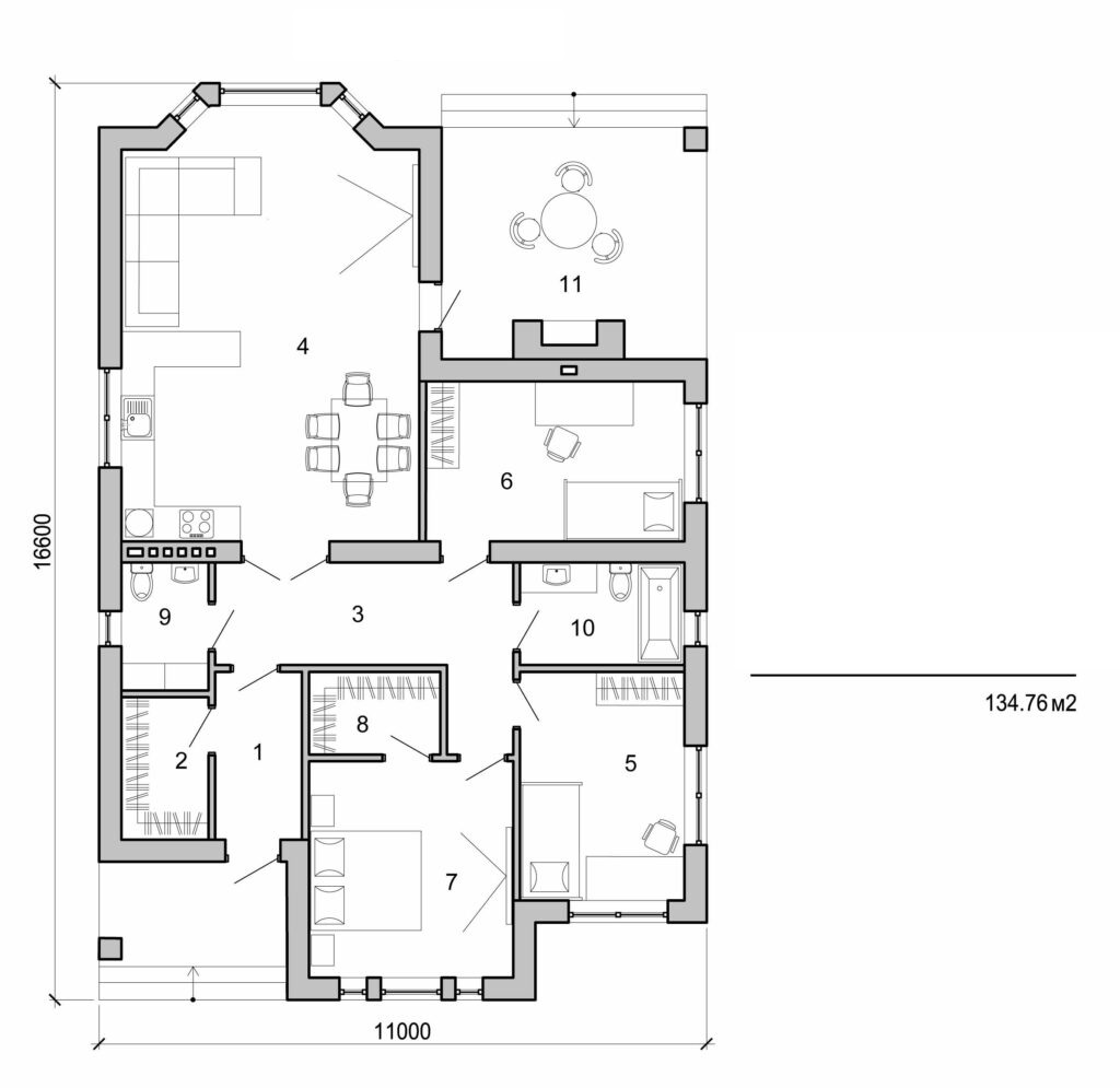Galería de visualizaciones - Casa de una planta