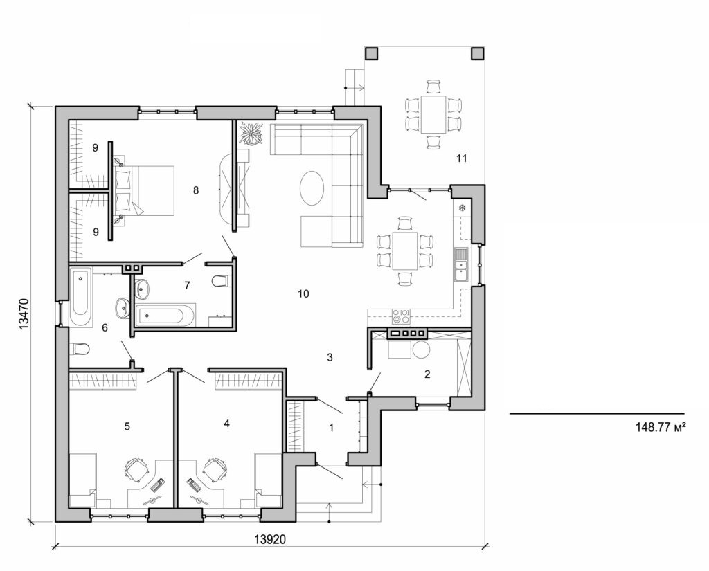 Galería de visualizaciones - Casa de una planta